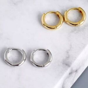 NEW 925 Sterling Silver Huggie‎ Hoop Earrings